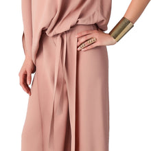 Load image into Gallery viewer, Fashion Round Neck Plain Asymmetrical Belt Bell-Bottoms Jumpsuits