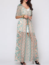 Load image into Gallery viewer, Bohemian Split Chic V Neck Maxi-dress