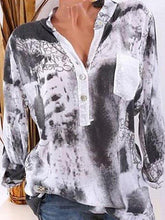 Load image into Gallery viewer, Square Neck Decorative Button Floral Printed Blouses