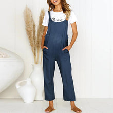 Load image into Gallery viewer, Maternity  Vintage  Round Neck Short Sleeve Pure Colour Jumpsuit