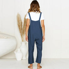 Load image into Gallery viewer, Maternity  Vintage  Round Neck Short Sleeve Pure Colour Jumpsuit