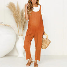 Load image into Gallery viewer, Maternity  Vintage  Round Neck Short Sleeve Pure Colour Jumpsuit