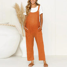 Load image into Gallery viewer, Maternity  Vintage  Round Neck Short Sleeve Pure Colour Jumpsuit