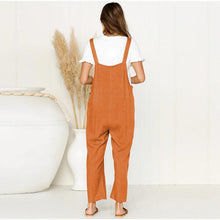 Load image into Gallery viewer, Maternity  Vintage  Round Neck Short Sleeve Pure Colour Jumpsuit