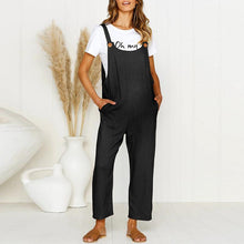 Load image into Gallery viewer, Maternity  Vintage  Round Neck Short Sleeve Pure Colour Jumpsuit