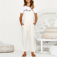 Load image into Gallery viewer, Maternity  Vintage  Round Neck Short Sleeve Pure Colour Jumpsuit