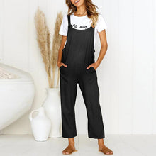 Load image into Gallery viewer, Maternity  Vintage  Round Neck Short Sleeve Pure Colour Jumpsuit