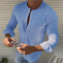 Load image into Gallery viewer, Men&#39;s Casual Round Neck Long Sleeve Shirt