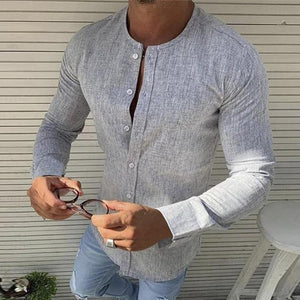 Men's Casual Round Neck Long Sleeve Shirt