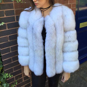 Fashion Faux Fur Long Sleeve Coats