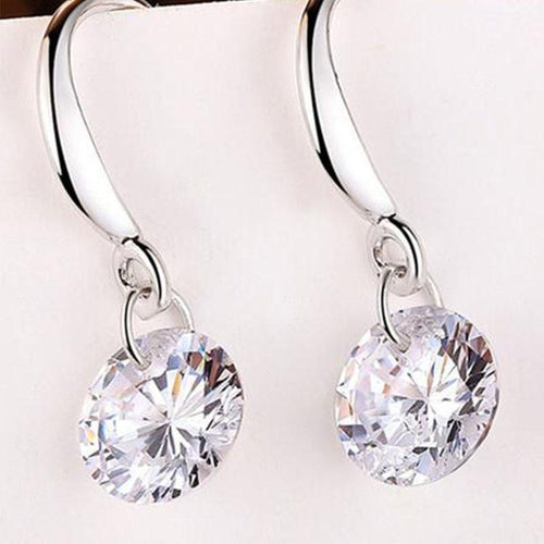 Pair Of Alloy Rhinestone Drop Earrings