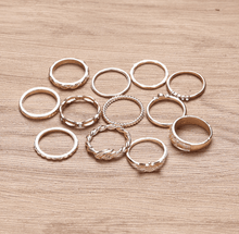 Load image into Gallery viewer, Eagle Winding Knotted Carved 12 Piece Vintage Diamond Ring Set