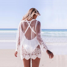 Load image into Gallery viewer, Embroidered Lace Beach Blouse Bikini Tunic