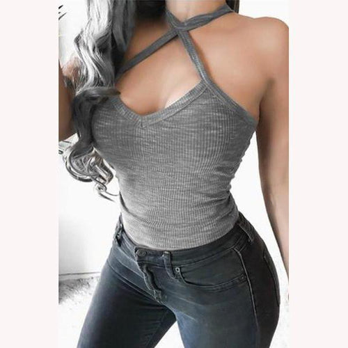 Halter Backless Sexy Plain Camis