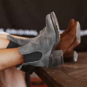 Stylish Leather High Heel Women Boots