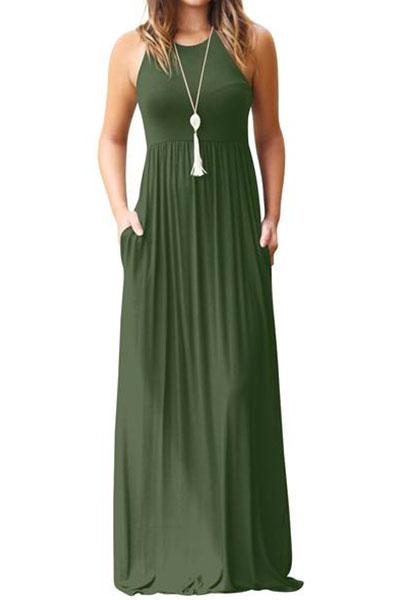 Round Neck Maxi Dress