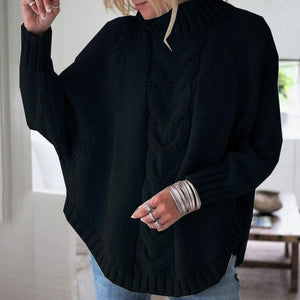 Little High-Necked Bat Sleeve Sweater