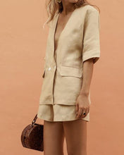 Load image into Gallery viewer, Linen Refreshing Suit Jacket Shorts Suit