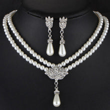 Load image into Gallery viewer, Elegance Pearl Rhinestone Necklace And Earrings