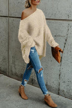 Load image into Gallery viewer, One Shoulder  Loose Fitting  Plain Sweaters