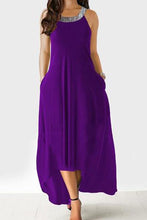 Load image into Gallery viewer, Round Neck  Shimmering Powder  Plain Maxi Dress