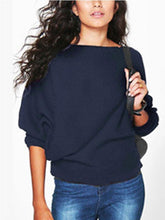 Load image into Gallery viewer, Women Loose Knitted Bat-Wing Sleeve Casual Jumper Type Sweater