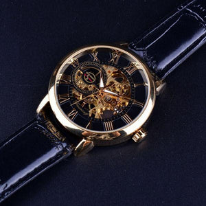 Fashion Mens 3D Hollow Mechanical Watches