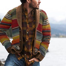 Load image into Gallery viewer, Vintage Casual Rainbow Pattern Knit Cardigan