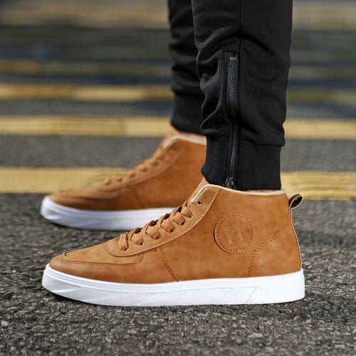 Casual Lace-Up High-Top Canvas Shoes Sneakers