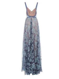 Printed High Waist And Large Swing Evening Dress