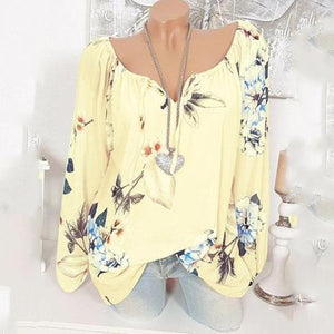 Printed Long Sleeve Casual Blouse