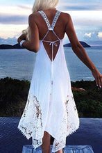 Load image into Gallery viewer, Spaghetti Strap  Asymmetric Hem Sleeveless Maxi Dresses