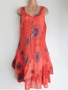 Round Neck  Bohemian Camisole Dress