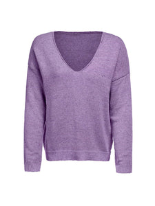 V Neck Long Sleeve Plain Knitting Sweaters