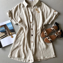 Load image into Gallery viewer, Summer Casual Loose Button Romper Jumpsuit