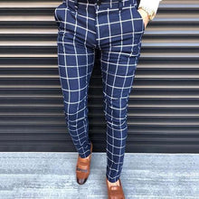 Load image into Gallery viewer, Fashion Men&#39;s High-Waisted Plaid Casual Pants