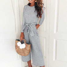 Load image into Gallery viewer, Fashion Stripe Long Sleeve Jumpsuits