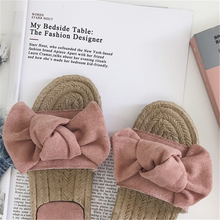 Load image into Gallery viewer, Bowknot Design Hempen Cord Flat slippers