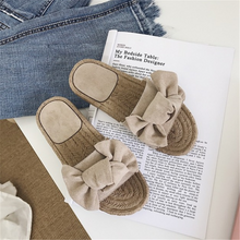 Load image into Gallery viewer, Bowknot Design Hempen Cord Flat slippers