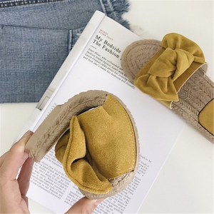 Bowknot Design Hempen Cord Flat slippers