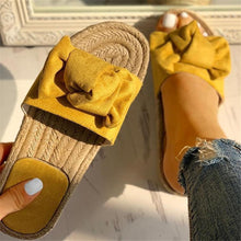 Load image into Gallery viewer, Bowknot Design Hempen Cord Flat slippers