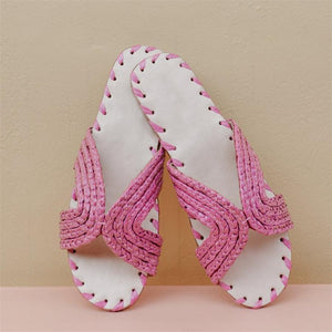 Fashion Versatile Woven Flat Slippers Sandals