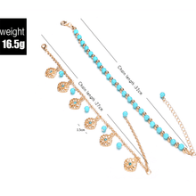 Load image into Gallery viewer, Bohemian   beaded tassel combination anklet