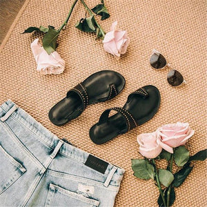 Fashion retro toe flat slippers