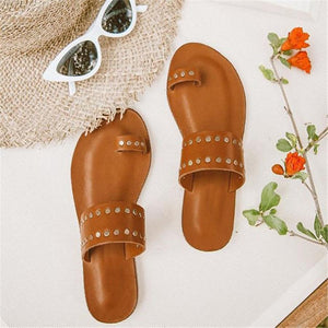 Fashion retro toe flat slippers