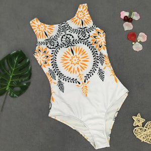 Sexy Bikini Retro Print One-piece Swimsuit