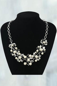 Alloy Inlaid With Imitation Rhinestone Beads Necklace