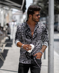 Fashion Printed Stand Collar Shirts