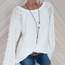 Load image into Gallery viewer, Decorative Lace Plain Long Sleeve Blouses