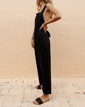 Load image into Gallery viewer, Linen Cross Tie Halter Bow Jumpsuit